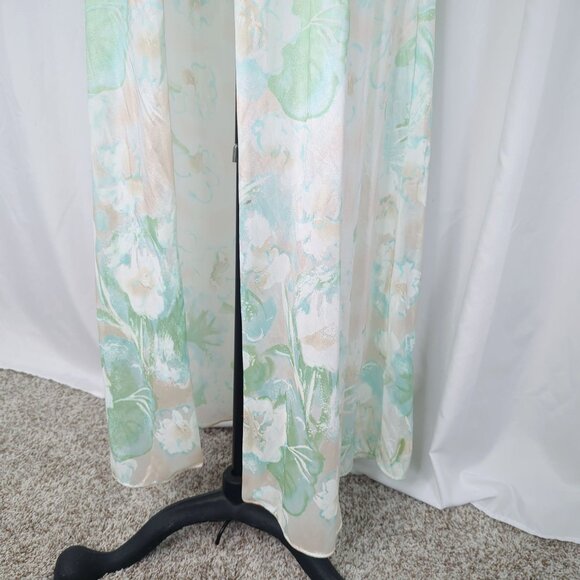 Vintage Chevette Robe Small Green Lace Long Floral - Picture 5 of 12